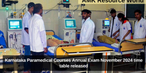 Karnataka Paramedical Courses Annual Exam November 2024 time table released