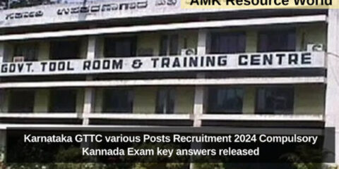 Karnataka GTTC various Posts Recruitment 2024 Compulsory Kannada Exam key answers released