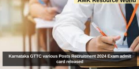 Karnataka GTTC various Posts Recruitment 2024 Exam admit card released