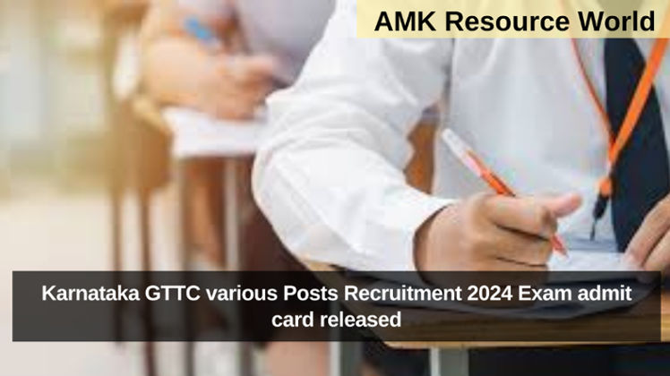 Karnataka GTTC various Posts Recruitment 2024 Exam admit card released