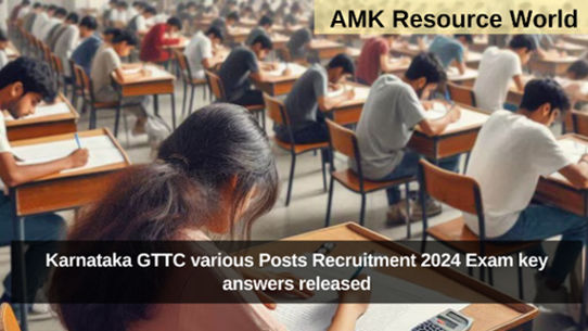 Karnataka GTTC various Posts Recruitment 2024 Exam key answers released