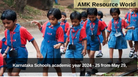 Karnataka Schools academic year 2024 - 25 from May 29, Download Educational documents
