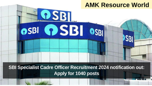 SBI Specialist Cadre Officer Recruitment 2024 notification out: Apply for 1040 posts