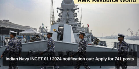 Indian Navy INCET 01 / 2024 notification out: Apply for 741 posts