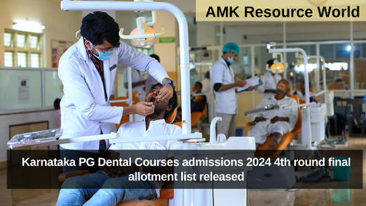 Karnataka PG Dental Courses admissions 2024 4th round final allotment list released