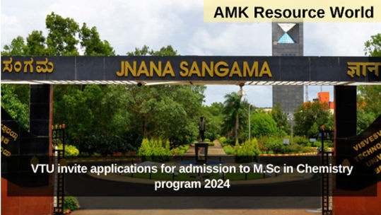 VTU invite applications for admission to M.Sc in Chemistry program 2024