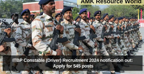 ITBP Constable (Driver) Recruitment 2024 notification out: Apply for 545 posts