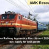 RRC, Western Railway Apprentice Recruitment 2024 notification out: Apply for 5066 posts