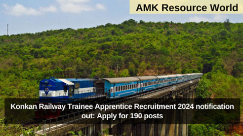 Konkan Railway Trainee Apprentice Recruitment 2024 notification out: Apply for 190 posts