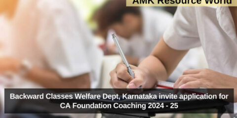 Backward Classes Welfare Dept, Karnataka invite application for CA Foundation Coaching 2024 - 25