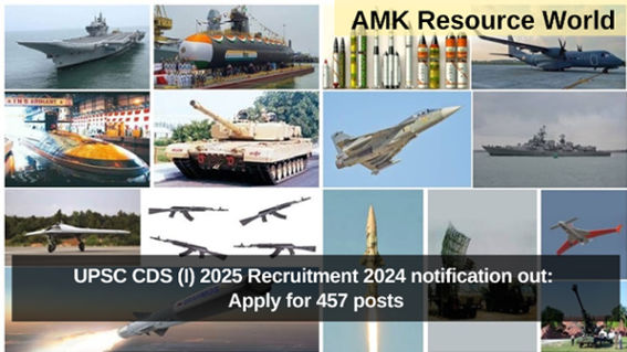 UPSC CDS (I) 2025 Recruitment 2024 notification out: Apply for 457 posts