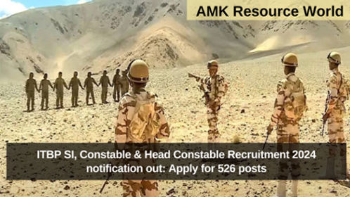 ITBP SI, Constable & Head Constable Recruitment 2024 notification out: Apply for 526 posts