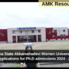 Karnataka State Akkamahadevi Women University invite applications for Ph.D admissions 2024 - 25