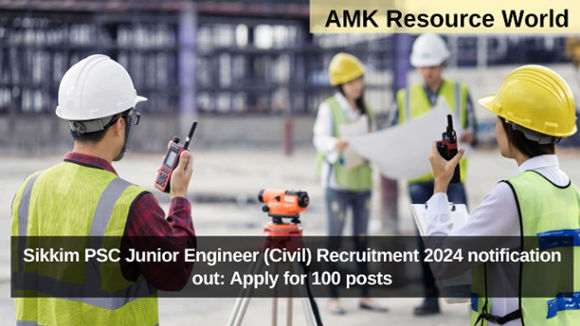 Sikkim PSC Junior Engineer (Civil) Recruitment 2024 notification out: Apply for 100 posts