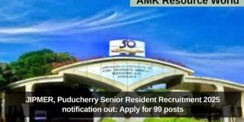 JIPMER, Puducherry Senior Resident Recruitment 2025 notification out: Apply for 99 posts