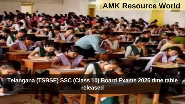 Telangana (TSBSE) SSC (Class 10) Board Exams 2025 time table released