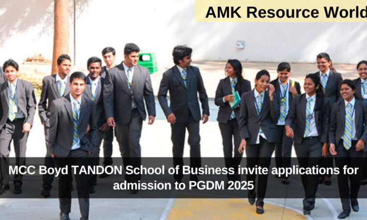 MCC Boyd TANDON School of Business invite applications for admission to PGDM 2025