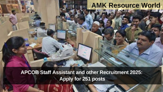 APCOB Staff Assistant and other Recruitment 2025