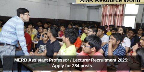 MERB Assistant Professor / Lecturer Recruitment 2025: Apply for 284 posts