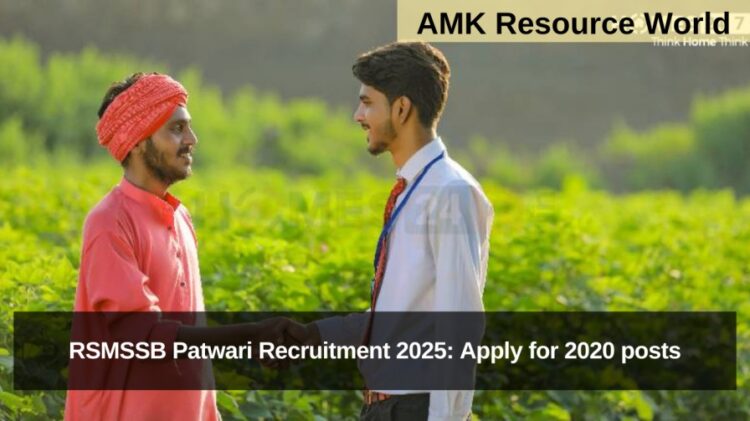 RSMSSB Patwari Recruitment 2025: Apply for 2020 posts