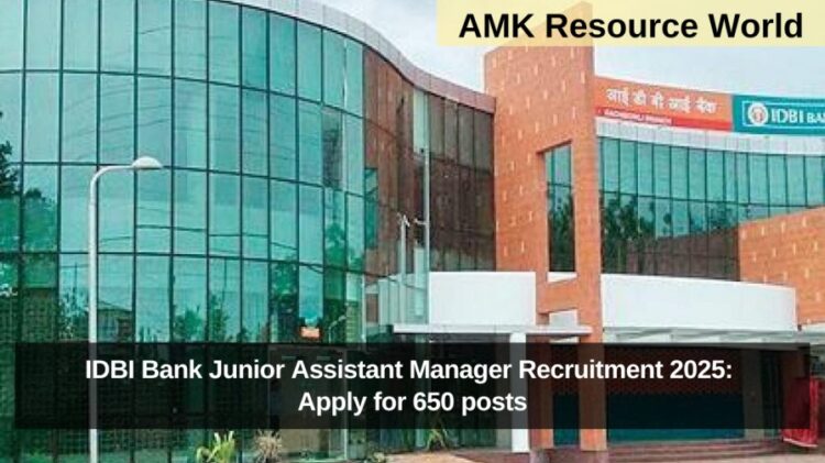 IDBI Bank Junior Assistant Manager Recruitment 2025: Apply for 650 posts