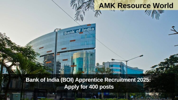 Bank of India (BOI) Apprentice Recruitment 2025: Apply for 400 posts