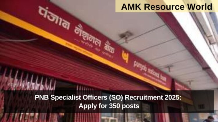 PNB Specialist Officers (SO) Recruitment 2025: Apply for 350 posts