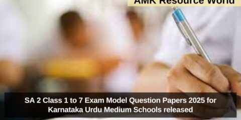 SA 2 Class 1 to 7 Exam Model Question Papers 2025 for Karnataka Urdu Medium Schools released