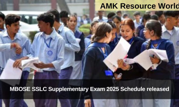 MBOSE SSLC Supplementary Exam 2025 Schedule released