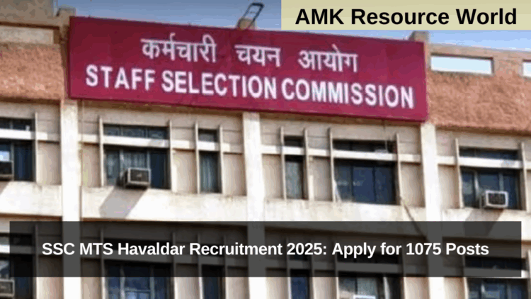 SSC MTS Havaldar Recruitment 2025: Apply for 1075 Posts