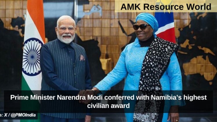 Prime Minister Narendra Modi conferred with Namibia’s highest civilian award