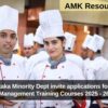 Karnataka Minority Dept invite applications for Hotel Management Training Courses 2025 - 26