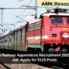 RRC Eastern Railway Apprentices Recruitment 2025 notification out: Apply for 3115 Posts