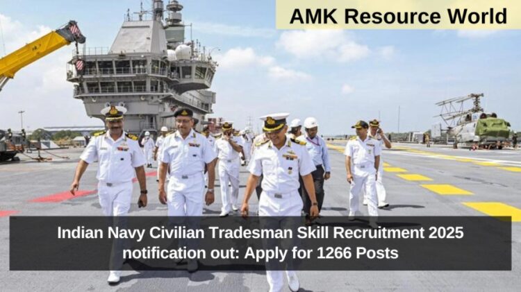 Indian Navy Civilian Tradesman Skill Recruitment 2025 notification out: Apply for 1266 Posts