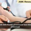 MCC: NEET UG 2025 Round 1 Provisional Seat Allotment results announced