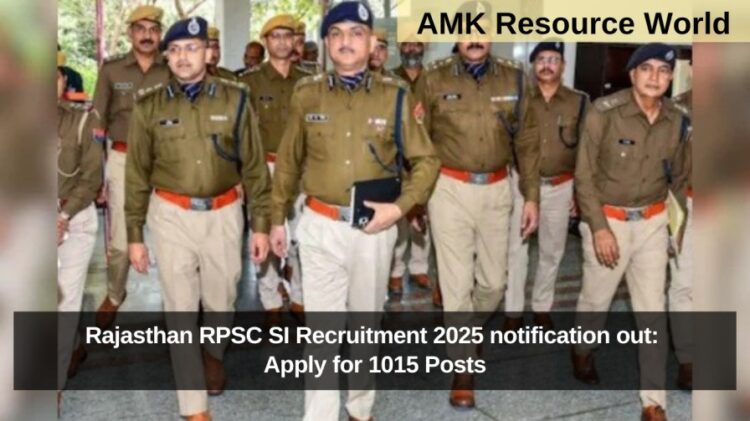 Rajasthan RPSC SI Recruitment 2025 notification out: Apply for 1015 Posts
