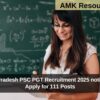 Arunachal Pradesh PSC PGT Recruitment 2025 notification out: Apply for 111 Posts