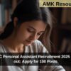 Tripura PSC Personal Assistant Recruitment 2025 notification out: Apply for 100 Posts