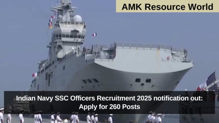 Indian Navy SSC Officers Recruitment 2025 notification out: Apply for 260 Posts