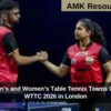 Indian Men’s and Women’s Table Tennis Teams Qualify for WTTC 2026 in London
