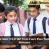 Karnataka State SSLC Mid Term Exam Time Table 2025-26 Released