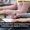 Arunachal Pradesh PSC Junior Engineer Recruitment notification out: Apply for 413 Posts