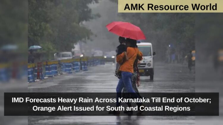 IMD Forecasts Heavy Rain Across Karnataka Till End of October; Orange Alert Issued for South and Coastal Regions