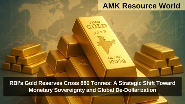 RBI’s Gold Reserves Cross 880 Tonnes: A Strategic Shift Toward Monetary Sovereignty and Global De-Dollarization