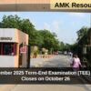 IGNOU December 2025 Term-End Examination (TEE) Registration Closes on October 26