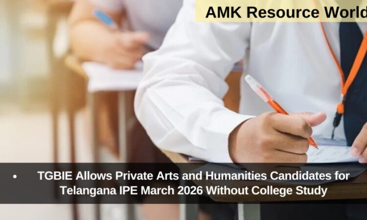 TGBIE Allows Private Arts and Humanities Candidates for Telangana IPE March 2026 Without College Study