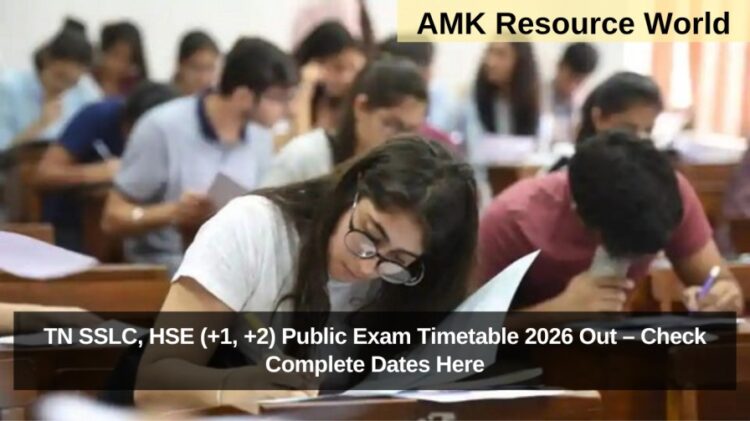 Tamil Nadu Board Exam Timetable 2026 PDF Released by DGE