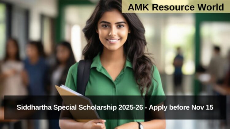 Siddhartha Special Scholarship 2025-26 - Apply before Nov 15