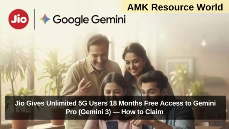 Jio Gives Unlimited 5G Users 18 Months Free Access to Gemini Pro (Gemini 3) — How to Claim
