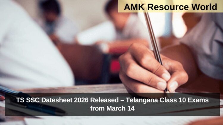 TS SSC Datesheet 2026 Released – Telangana Class 10 Exams from March 14